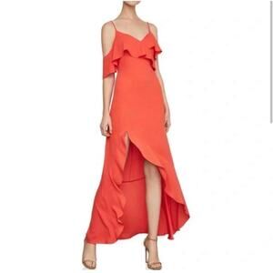 BCBG Y2K Vibrant Orange Asymmetrical Fairycore Summer Formal Dress - Size 2